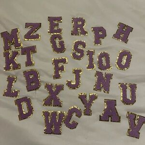 Purple and Gold Glitter Alphabet Letters